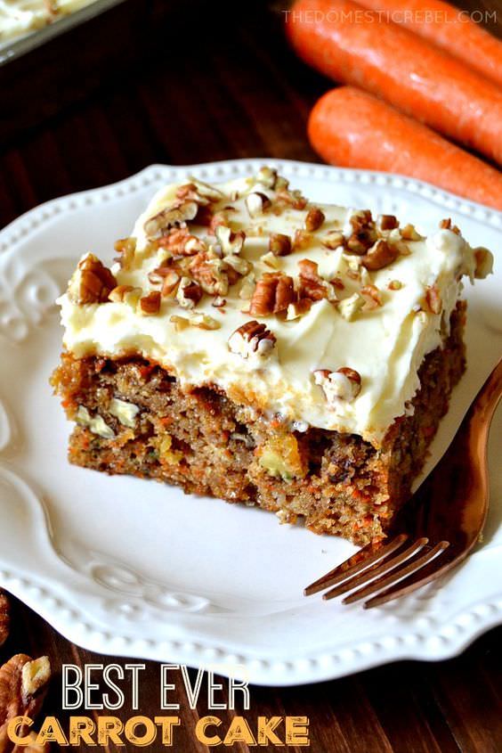 The Best Ever Carrot Cake with Cream Cheese Frosting ⋆